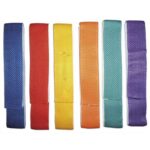 Lot de 6 liens de coordination en tissu 60cm x 4 cm, avec bande VELCRO® couleurs assorties