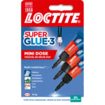 SUPER GLUE Blister de 3 tubes 1g de colle liquide instantanée SUPERGLUE Original