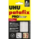 UHU Etui de 21 pastilles PATAFIX Blanche Pro Power résistance ultra forte 3kg