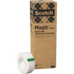 SCOTCH Boîte de 9 rubans Scotch Magic bague carton recyclé, 19mmx33m