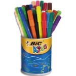 BIC KIDS Visa Feutres de Coloriage à Pointe Fine - Couleurs Assorties, Pot de 36