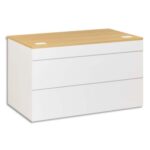 GAUTIER OFFICE Plan d'accueil bas L120 Sunday Chêne - Dimensions L120 x H74 x P83 cm