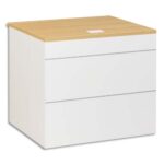 GAUTIER OFFICE Plan d'accueil bas L80 Sunday Chêne - Dimensions L80 x H74 x P83 cm