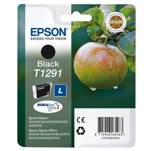 216372_d1-1.jpg EPSON Cartouche Jet d'Encre DURABrite Ultra Noir ''Pomme'' (T1291) - C13T12914012 – Image 1