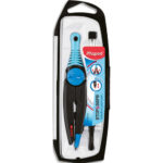 MAPED Stop & Safe - Coffret compas à mine 3 pièces - Coloris assortis Bleu, Orange ou Rose