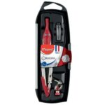 MAPED Coffret compas Origin 3 pièces, compas mine+1 bague universelle+1 étui mines assortis Bleu ou Rouge – Image 2