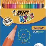 BIC KIDS Etui de 18 crayons de couleur Evolution ECOlutions. Coloris assortis