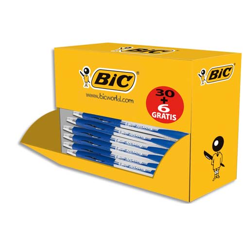 227172_d1.jpg BIC Atlantis Classic Stylos-Bille Rétractables Pointe Moyenne (1,0 mm) - Bleu, Boîte de 30+6 – Image 1