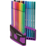STABILO Pen 68 feutre de dessin pointe moyenne - ColorParade de 20 feutres - Boîtier Gris/Fuchsia – Image 2