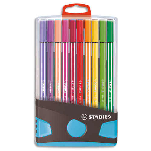 229849_d1.jpg STABILO Pen 68 feutre de dessin pointe moyenne - ColorParade de 20 feutres - Boîtier gris/turquoise – Image 1
