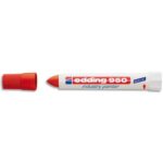 EDDING Marqueur industriel pate colorée et encre permanente Rouge pour toutes surfaces 6002