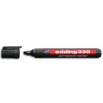 EDDING Marqueur Edding 330 permanent, corps plastique, pointe biseautée - coloris Noir