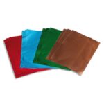 O'COLOR Lot de 12 feuilles métal à repousser couleur Rouge, Vert, Bleu et cuivre x 3, verso argent