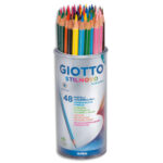 GIOTTO Pot de 48 crayons de couleur Stilnovo Aquarel 12 couleurs assorties