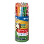 LYRA Pot de 48 crayons de couleur ergonomiques triangulaires Groove Slim, couleurs assorties