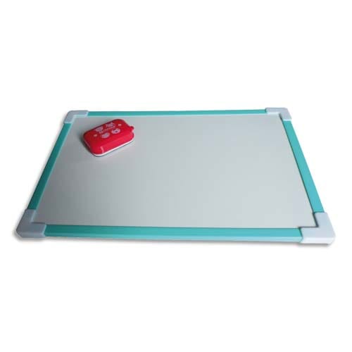 234837_d1-1.jpg WONDAY Ardoise Blanche magnétique avec cadre plastique aimanté + une mini brosse magnétique – Image 1