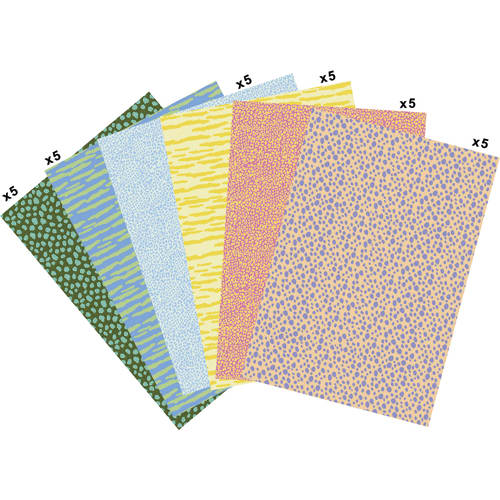 237042_d1-1.jpg DECOPATCH Pochette de 30 feuilles 30x40cm décoratives 6 motifs assortis, thème peaux de bêtes – Image 1