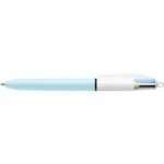 BIC Stylo bille 4 couleurs rétractables Fun. Pointe Moyenne (1,0 mm). Corps Turquoise. Encres Fantaisie – Image 3