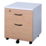 MT INTERNATIONAL Caisson Mobile 2 tiroirs Blanc hêtre MT1 Elégance - Dimensions : L42 x H54 x P50 cm