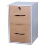MT INTERNATIONAL Classeur bois en PPSM 2 tiroirs Blanc hêtre MT1 Elégance - Dim. : L42 x H69 x P44 cm