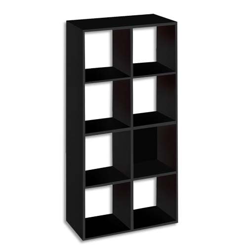265108_d1-1.jpg MT INTERNATIONAL Bibliothèque 8 cases Noir MT3 Elégance - Dimensions : L73 x H142,5 x P33 cm – Image 1