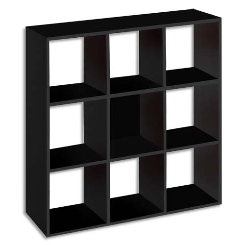 265115_d1-1.jpg MT INTERNATIONAL Bibliothèque 9 cases Noir MT3 Elégance - Dimensions : L107 x H107 x P33 cm – Image 1