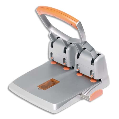 273424_d1.jpg RAPID Perforateur 4 trous HDC 150 DUAX. Capacité 150 feuilles. Argent/Orange. – Image 1