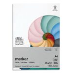WINSOR & NEWTON Bloc de 50 feuilles de papier BLEEDPROOF A4 75g. Papier spécifique pour Promarker
