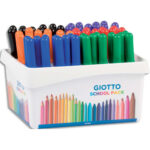 GIOTTO Schoolpack de 60 feutres effaçable à sec pointe ogive moyenne 4mm, assortis