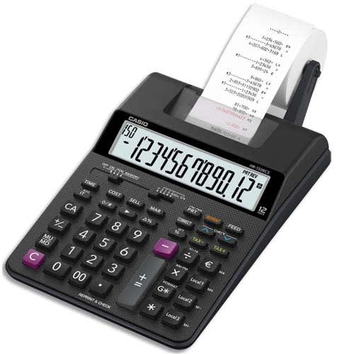 294166_d1-1.jpg CASIO Calculatrice imprimante portable bureau 12 chiffres HR-150 RCE Noire – Image 1