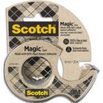 SCOTCH Dévidoir à main transparent en plastique recyclé 100% avec rouleau Magic recyclé 19mm x 20m