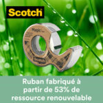 SCOTCH Dévidoir à main transparent en plastique recyclé 100% avec rouleau Magic recyclé 19mm x 20m – Image 2