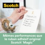SCOTCH Dévidoir à main transparent en plastique recyclé 100% avec rouleau Magic recyclé 19mm x 20m – Image 3