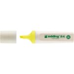 EDDING Surligneur Jaune Ecoline 24. Biseautée. Trait:2 à 5 mm. Fabriqué à 90% de ressources renouvelables