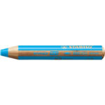 STABILO woody 3in1 crayon de couleur multi-surfaces mine extra-large (10 mm) - Cyan