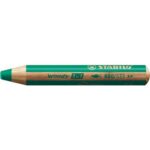 STABILO woody 3in1 crayon de couleur multi-surfaces mine extra-large (10 mm) - Vert foncée