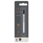 PARKER Recharge pour Stylo Roller pointe moyenne encre Noire. En blister.