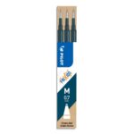 PILOT Set de 3 recharges pour roller FriXion Ball. Pointe moyenne 0,7 mm. Encre Bleu nuit