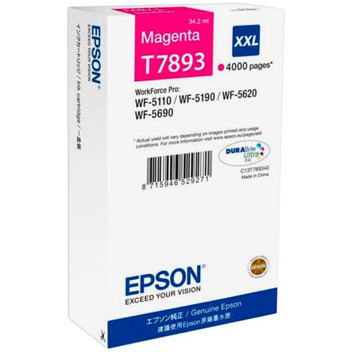 311779_d1-1.jpg EPSON Cartouche Jet d'Encre Magenta XXL (4 000 p) WF-5xxx (T7893) - C13T789340 – Image 1