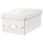 LEITZ Boîte de rangement DVD Click&Store Office Blanc - contenance de 30 boîtes standard ou 60 slim