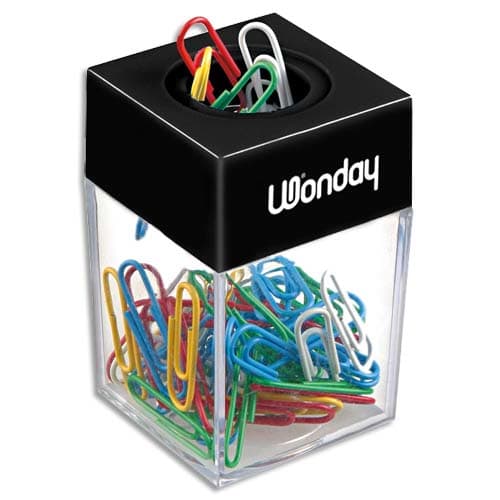 313311_d1.jpg WONDAY Distributeur magnétique de trombones fourni avec 50 trombones coloris assortis – Image 1