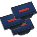 TRODAT Blister 3 recharges 6/53 pour appareils 5203/5253/5440. Bicolore Bleu et Rouge