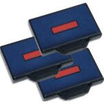 TRODAT Blister 3 recharges 6/56 pour appareils 5177/5204/5558/55510... Bicolore Bleu et Rouge