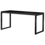 MT INTERNATIONAL Bureau droit MT3 Elégance Plateau + pied bench métal Noir - Dim. L160 x H74 x P67 cm