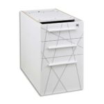 GAUTIER OFFICE Caisson hauteur bureau Sunday Blanc Graphic, 3 tiroirs dont 1 DS - Dim. L42 x H71 x P60 cm