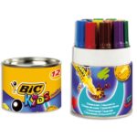 BIC KIDS Decoralo Feutres de Coloriage à Pointe Extra-Large - Couleurs Assorties, Pot de 12