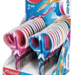 MAPED Ciseau ZENOA FIT 13cm Asymétrique, anneaux ergonomiques 3D, lamelle soft spécial confort