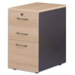 MT INTERNATIONAL Caisson 3 tiroirs hauteur bureau MT3 Confort - Dim : L43 x H74 x P60 cm Hêtre noir