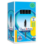 PAPERMATE Pack de 30+6 Stylo à bille pointe moyenne rétractable corps caoutchouc FLEXGRIP Noir