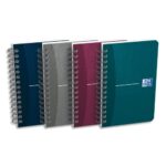 OXFORD Carnet spiralé Essentials 9x14, 180 pages 5x5. Couverture carte souple assortie